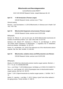 Mitochondria and Neurodegeneration