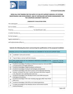 CFT/EUI/ICTS/2015/001 - European University Institute