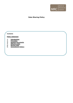 MRC Data Sharing Policy - Medical Research Council