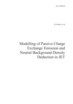 Modelling of Passive Charge Exchange Emission and Neutral