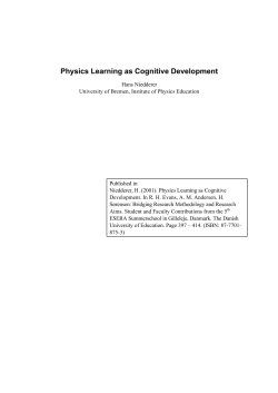 Physics Learning as Cognitive Development - idn.uni