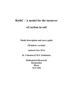 RothC - A model for the turnover of carbon in soil