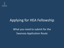 Application Process - Swansea Academy of Learning and Teaching