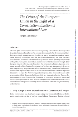 The Crisis of the European Union in the Light