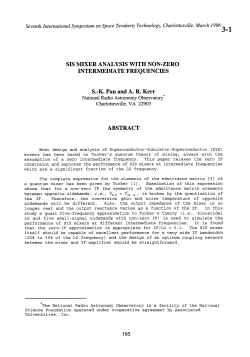 SIS Mixer Analysis With Non-Zero Intermediate