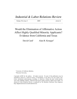 Would the Elimination of Affirmative Action Affect