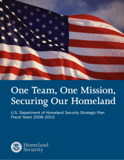One Team, One Mission, Securing Our Homeland