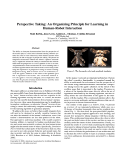 Perspective Taking: An Organizing Principle for Learning in Human