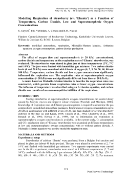 Modelling Respiration of Strawberry (cv. &rdquo;Elsanta`) as