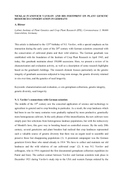 nicklai ivanovich vavilov and his footprint on plant genetic resources