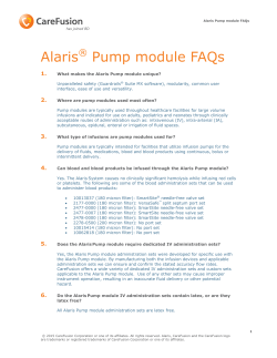 Alaris Pump module FAQs