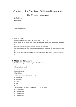 Chapter 2 The Chemistry of Cells -----