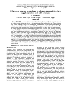 Differences between some plants in selenium - Sci-Hub