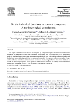 On the individual decisions to commit corruption: A methodological