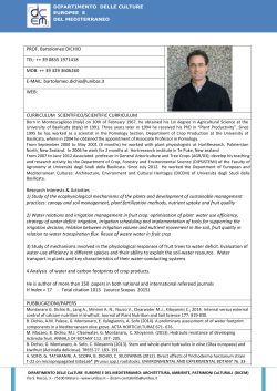 PROF. Bartolomeo DICHIO TEL: ++ 39 0835 1971418 MOB. ++ 39