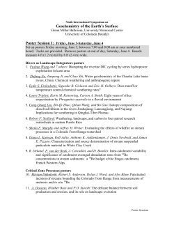 Poster Session 1 - INSTAAR - University of Colorado Boulder
