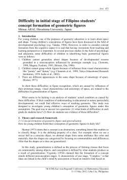 Difficulty in initial stage of Filipino students` concept formation of