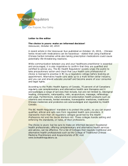 Letter to the editor - The choice is yours