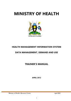 Data management Demand and use Trainer`s Manual
