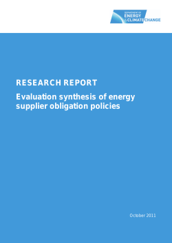 Evaluation synthesis of energy supplier obligation policies