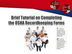 Brief Tutorial on Completing the OSHA Recordkeeping Form