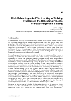 Wick Debinding – An Effective Way of Solving