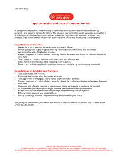 Sportsmanship and Code of Conduct for All