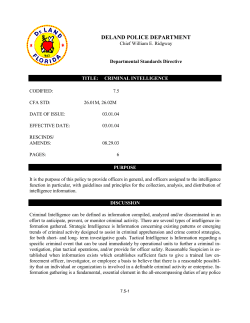 Criminal Intelligence