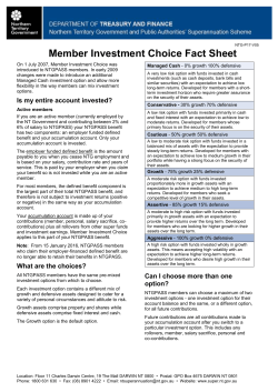 Member Investment Choice Fact Sheet