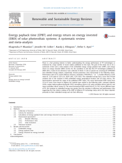 Energy payback time (EPBT) - Department of Physics and Astronomy