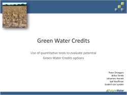 Use of quantitative tools to evaluate potential Green Water Credits