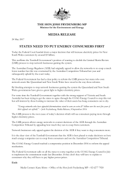 media release states need to put energy consumers first