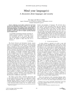 Mind Your Language(s): A Discussion about Languages and Security