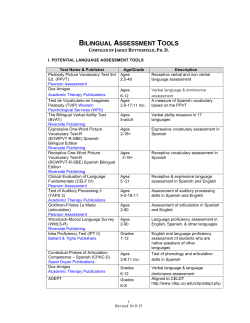 BILINGUAL ASSESSMENT TOOLS