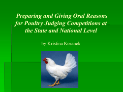 Preparing and Giving Oral Reasons for Poultry Judging