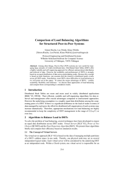 Comparison of Load Balancing Algorithms for Structured Peer