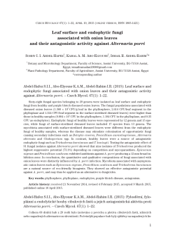 Leaf surface and endophytic fungi associated with onion leaves and