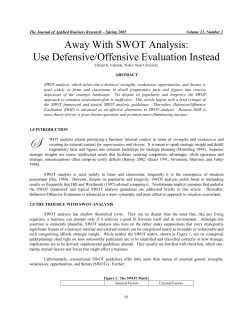 SWOT ANALYSIS PROBLEMS AND SOLUTIONS