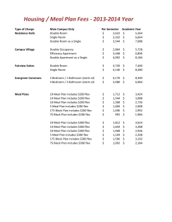 Housing / Meal Plan Fees - 2013