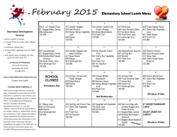 February 2015 Elementary School Lunch Menu 2 3 4 5 6 264 4&rdquo; x 6