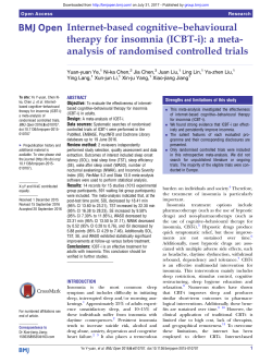 Internet-based cognitive&ndash;behavioural therapy for