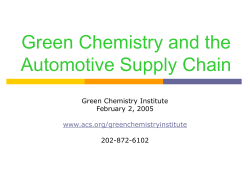 Green Chemistry Council - Suppliers Partnership for the Environment