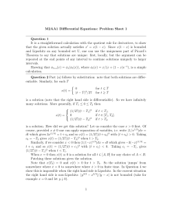 M2AA1 Diffferential Equations: Problem Sheet 1 Question 1 It is a