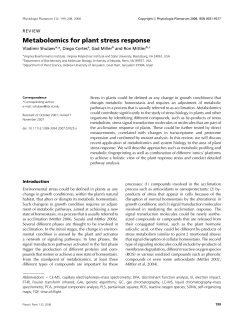 Metabolomics for plant stress response