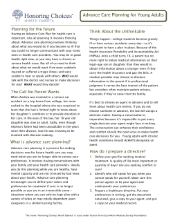 Advance Care Planning for Young Adults