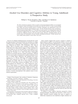 Alcohol Use Disorders and Cognitive Abilities in Young Adulthood
