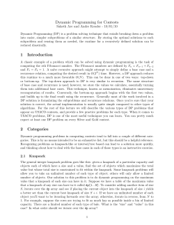 Dynamic Programming for Contests