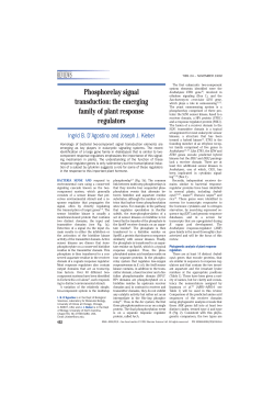 REVIEWS Phosphorelay signal transduction: the emerging