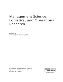 Management Science, Logistics, and Operations Research