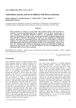 Antioxidant enzyme activity in children with Down syndrome.